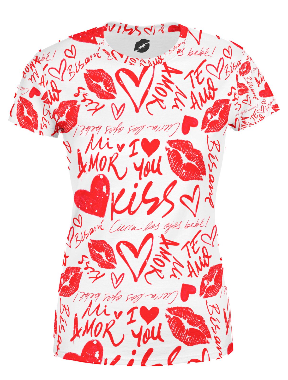 Playera Full Print Dama Te Amo Besos C0069