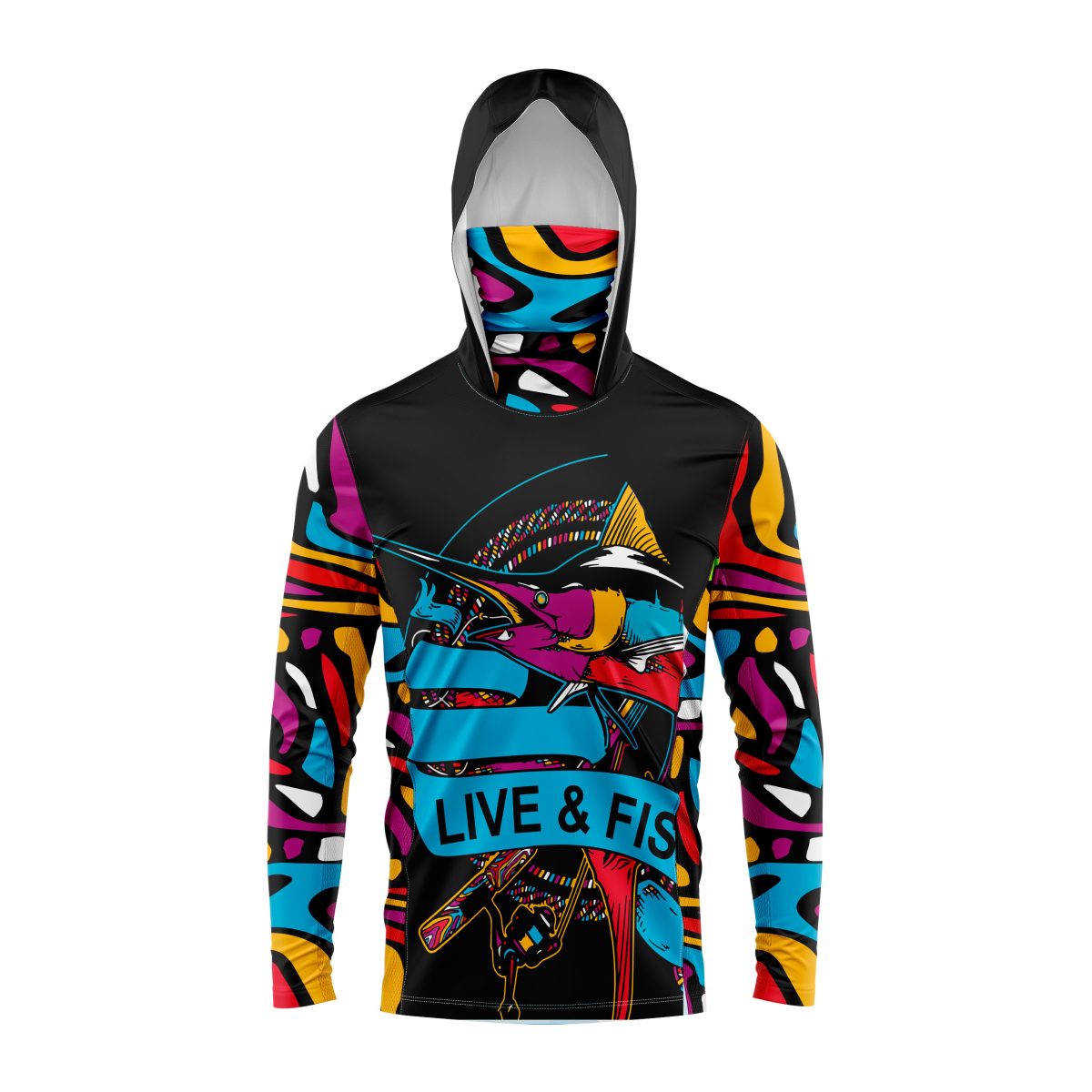 Jersey con Gorro y Bandana Pesca Live Fish Colores