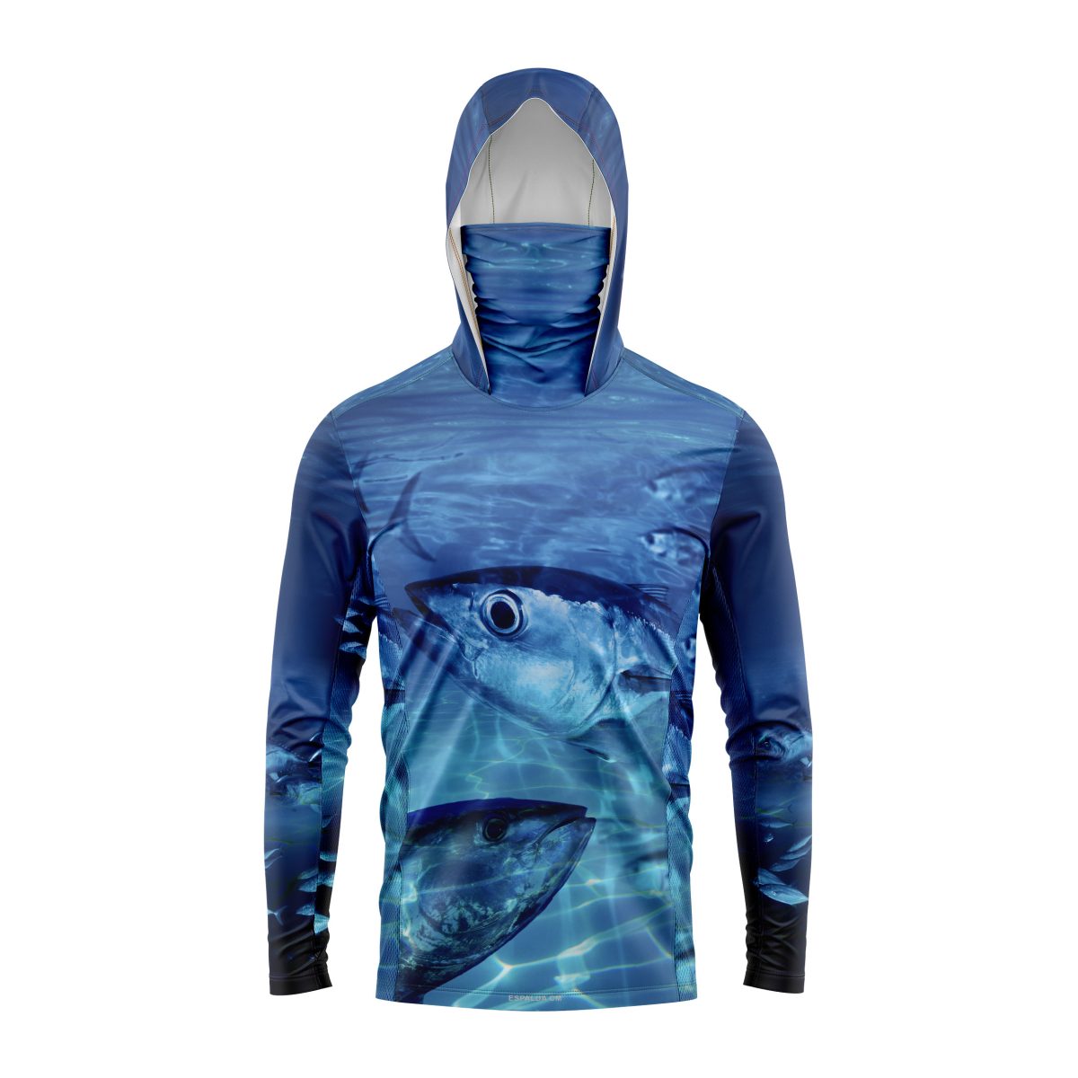 Jersey con Gorro y Bandana Pesca Peces Tuna Mar Agua Azul