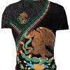 Playera Caballero Manga Corta México Águila Greca Tricolor A0101 - Imagen 2