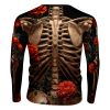 Playera Caballero Manga Larga Esqueleto con Cempasúchil A0125 - Imagen 2
