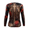 Playera Dama Manga Larga Esqueleto con Cempasúchil A0125 - Imagen 2